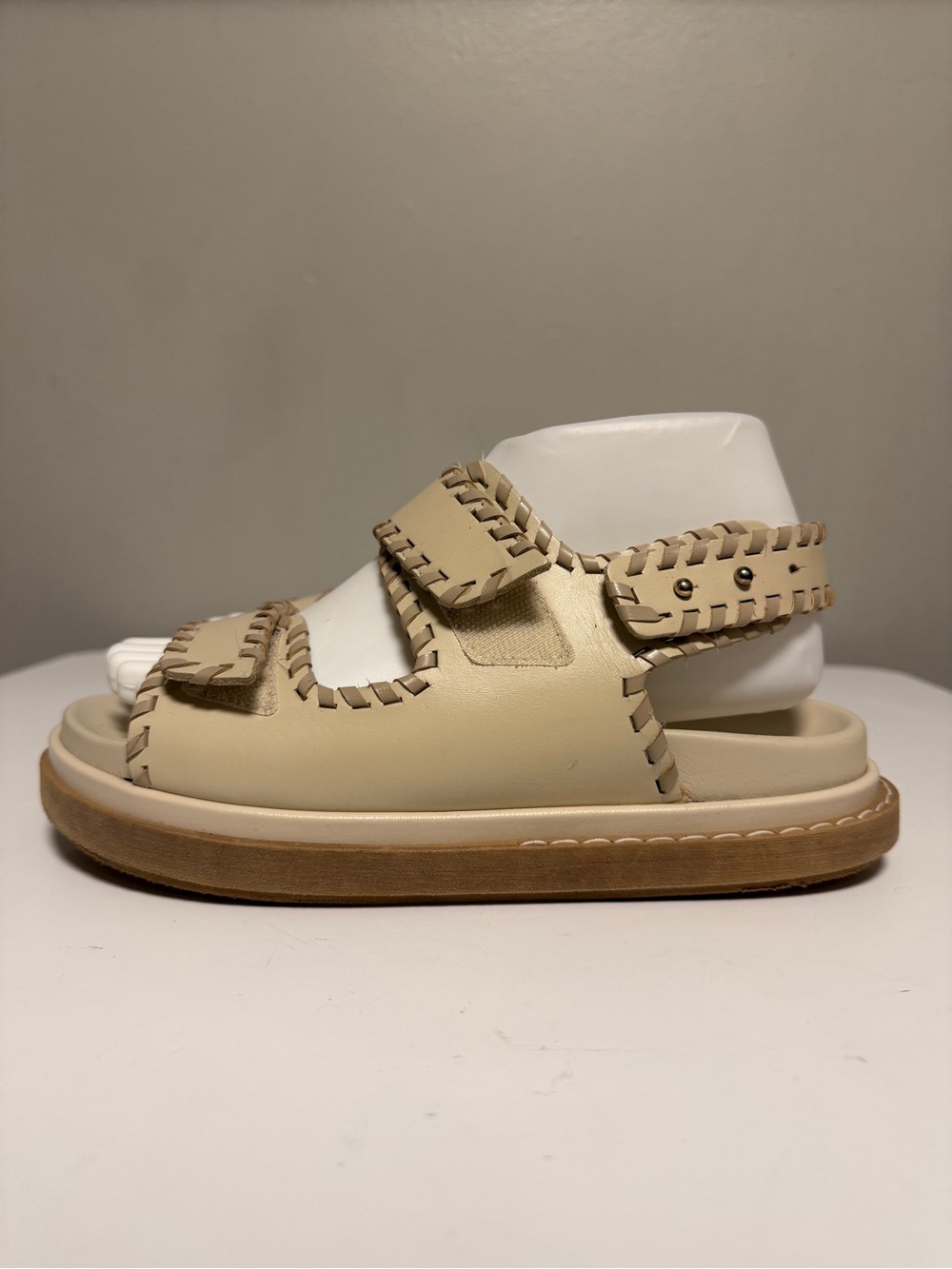 Alohas Barrel Chunky Two-Strap Sandals Stone Women’s EU 37 US 6.5 UK 4